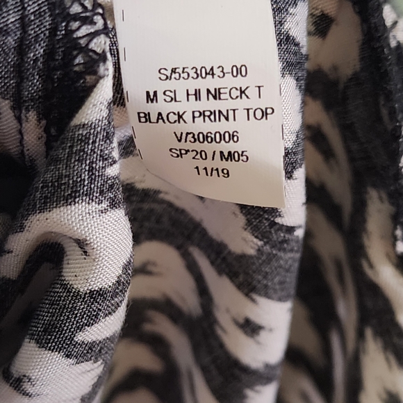 ❗️NWT❗️Women's High Neck Sleeveless Black Print Blouse Old Navy Size Medium - Picture 7 of 8